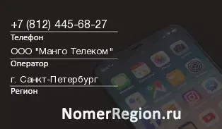 Кто звонил с 8124456827 - регион и оператор